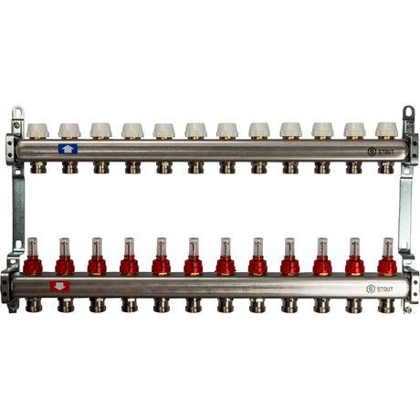 Коллектор из нержавеющей стали с расходомерами 12 вых. - SMS 0917 000012 STOUT RG008P0S9OG8D9
