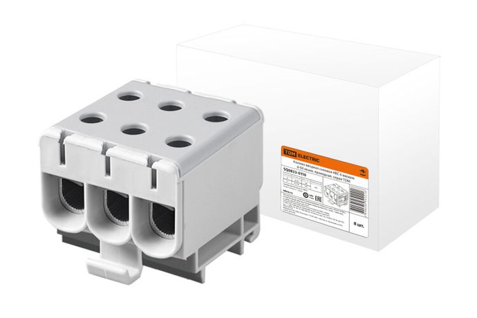 Клемма вводная силовая КВС 6 вводов 6-50 кв.мм. проходная, серая | SQ0833-0110 TDM