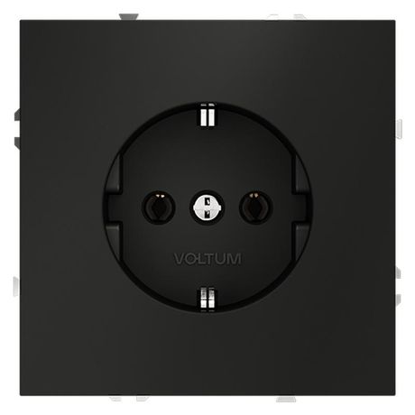 Розетка 1-м СП S70 16А с заземл. механизм черн. матов. Voltum VLS040108 Voltum арт. VLS040108
