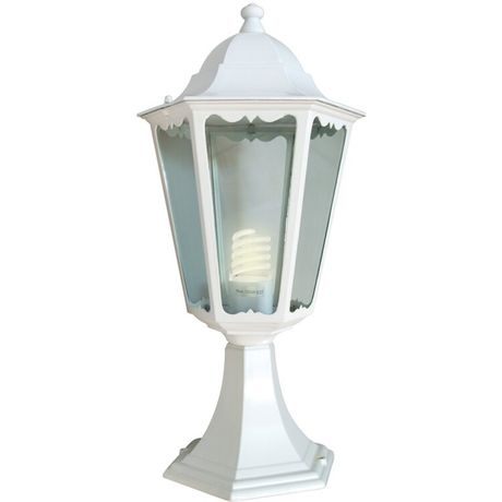 Светильник садово-парковый 6104 60W 230V E27 170*170*370мм белый | 11057 FERON