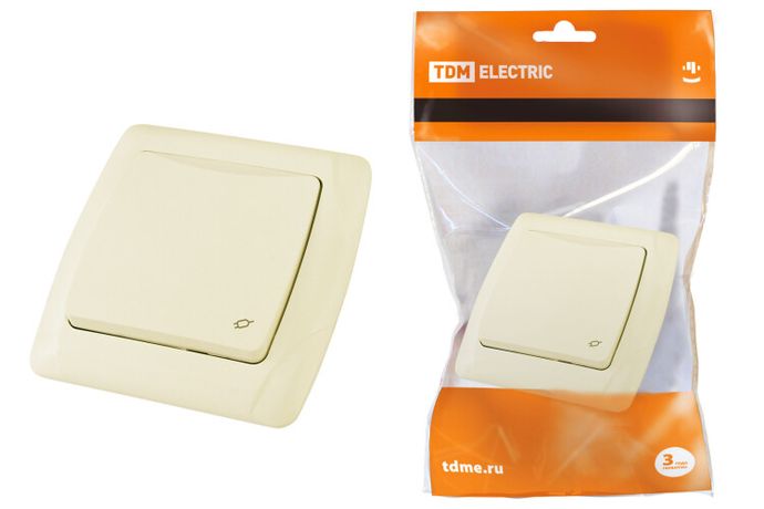 Розетка с крышкой 2П+З 16А 250В сл. кость "Онега" | SQ1805-0048 TDM