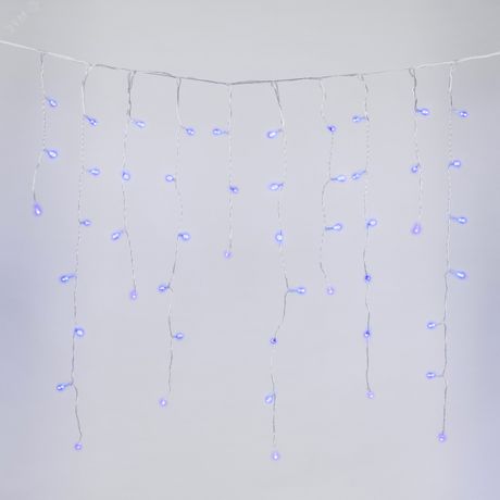 Бахрома светодиодная со статическим свечением 6м Соединяемая 200 светодиодов Синий свет Провод прозрачный ULD-B6007-200/STK BLUE IP44 ТМ Uniel - UL-00010891