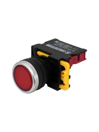 ВК22-BA35, зеленый, 1НО+1НЗ, цилиндр, хром, без подсветки, d22мм (ЭТ) - ET521007 Электротехник