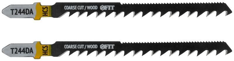 Полотно по дереву двусторонние HCS шлифованные под свободным углом зубья 100/75мм (T244DA) (уп.2шт) FIT 40907 РОС