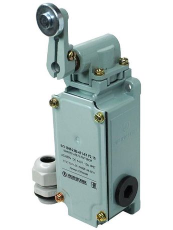 Выключатель путевой ВП 19М-21Б-431-67 У2.15, четырёхполюсный, рычаг с роликом, 1з+3р, IP67 - ET008494 Электротехник