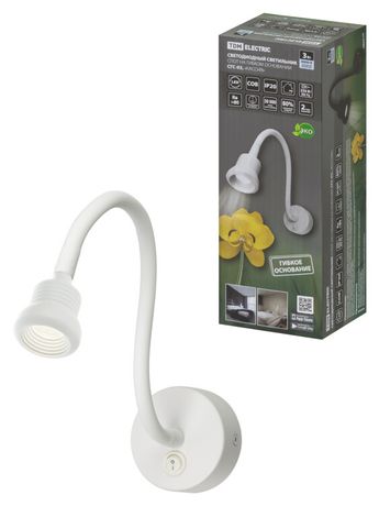 Спот на гибком основании СГС-03, 3 Вт, COB, 270 лм, 4000 К, IP20, "Кассия", с выкл., белый | SQ0358-0384 TDM
