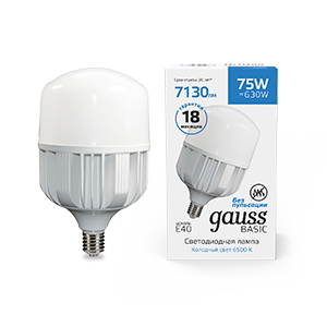 Лампа светодиодная LED 75 Вт 7130 лм 6500К AC180-240В E40 цилиндр Т140 холодная Basic Gauss - 11734382