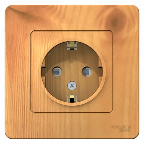 Розетка СП BLANCA 16А 250В защ. шторки с заземл. ясень SchE BLNRS001115 APC
