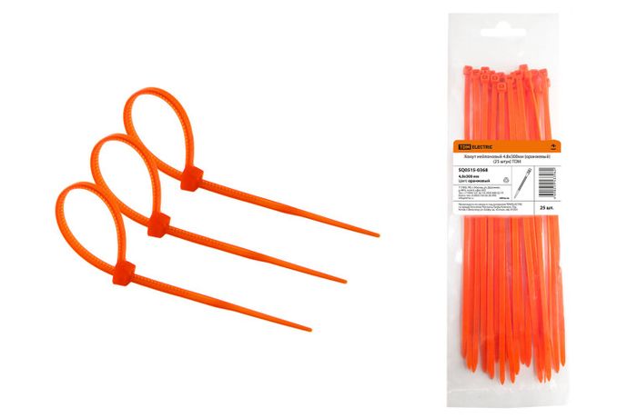 Хомут нейлоновый 4.8х300мм (оранжевый) (25 штук) | SQ0515-0368 TDM