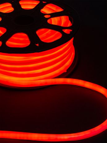 Гибкий неон круглый SMD2835-120 LED/м-220 В-6,5 Вт/м-IP67-красный (25м) | SQ0331-1520 TDM