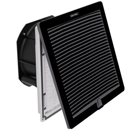 Вентилятор с фильтром RV 50 м3/ч, 24 В DC, 150x150 мм, IP54, RAL9005 | R5RV12024B DKC ДКС