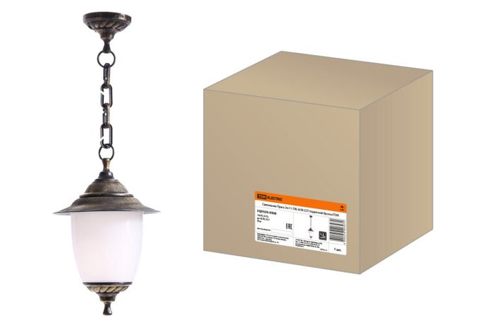 Светильник садово-парковый Прага Эл-11-70Б 60 Вт Е27 подвесной бронза | SQ0330-0508 TDM