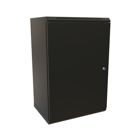 Шкаф настенный 19-дюймовый 19'''' 18U 908x600х600мм металлическая передняя дверь с замком черный RAL 9004 WRline '''' - 520256