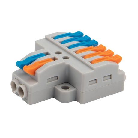 Клемма строительно-монтажная СМК проходная разветвительная 2х3 2п с монтажной площадкой 1 ввод 3 вывода на полюс (уп.50шт) Rexant 07-5234 MEET