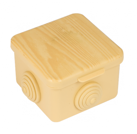 Коробка распределительная КМР-030-036 пылевлагозащитная, 4 мембранных ввода (65х65х45) светлое дерево EKF PROxima | plc-kmr2-030-036-s