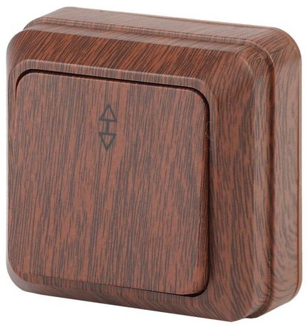 Переключатель Intro Quadro 2-103-10 одноклавишный 10А-250В, IP20, ОУ, венге | Б0053753 ЭРА