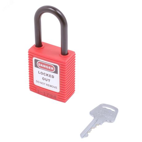 Замок безопасности навесной нейлоновая дужка BD-G11 Red - 11070 ПТК