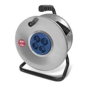 Удлинитель силовой ТМ Союз на металлической катушке 4 гнезда без заземления 3500 Вт КГ 50м - 483S-4355.