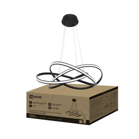 Светильник светодиодный ESTETIKA DALI-HL-120BL 120Вт 3000-6500К 230В 600х490х170мм 1.2м трос ДУ черн. IN HOME 4690612062389