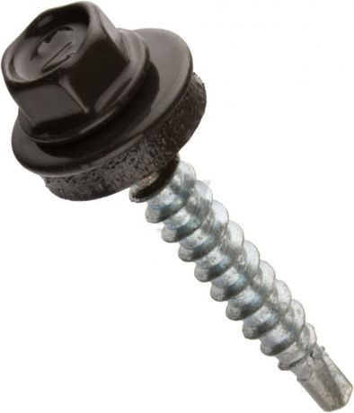 Саморез кровельный сверло 4,8х51 RAL-8017 (коричневый) (60шт) - коробка с окном | 125559 Tech-KREP