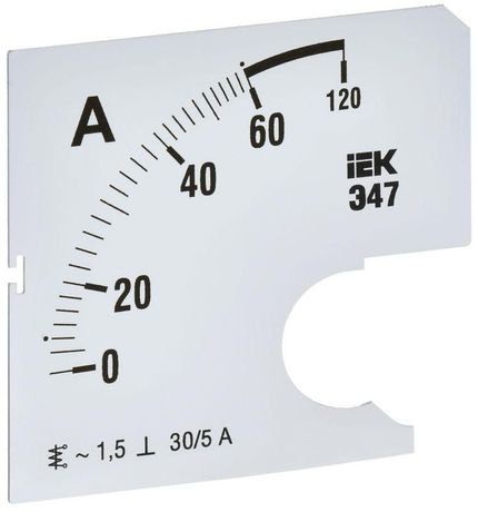 Шкала сменная для амперметра Э47 60/5А класс точности 1,5 72х72мм - IPA10D-SC-0060 IEK