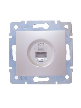 Розетка компьютерная 1-м СП KARINA IP20 RJ45 кат.6 механизм жемчуж./бел. перламутр. LEZARD 707-3088-140 LEZARD арт. 707-3088-140