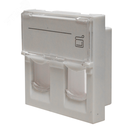 Лицевая панель 2 порта (45х45, Keystone, шторки, откидное маркировочное окно) | 10-0302 SUPRLAN Net.on