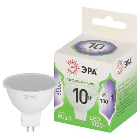Лампа светодиодная LED 10 Вт 1000Лм 6500К MR16-10W-865-GU5.3 GU5.3 софит холодный свет Green Line - Б0066997 ЭРА