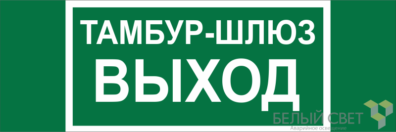 Знак безопасности BL-3511B.E42 "Тамбур-шлюз выход" Белый свет a27417 BS