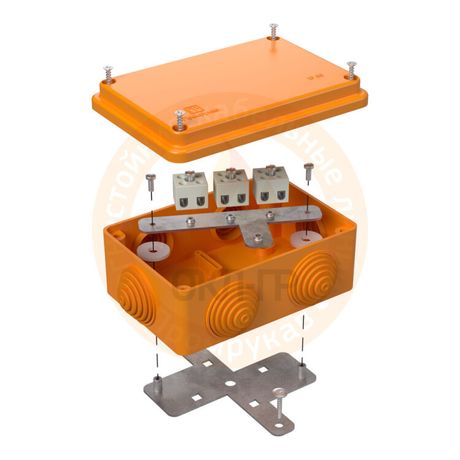Коробка огнестойкая для о/п 40-0340-FR10.0-4 Е15-Е120 120х80х50 IP55 4p, 10.0 мм.кв.| | Промрукав Строитель
