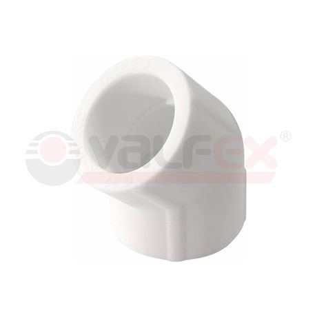 Угольник 25 мм 45 град., полипропиленовый PPR, белый - 10107025-PRO VALFEX VALFEX арт. 10107025-PRO