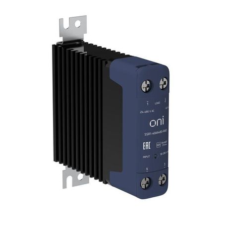 Реле твердотельное SSR1 40А 90-280В AC 24-480В с радиатором ONI SSR1-40AA480-RAD IEK