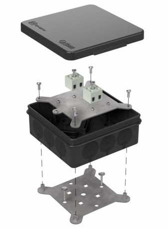 Коробка огнестойкая для о/п двухкомпонентная 60-0303-9005-FR2.5-4 Е15-Е120 100х100х40 IP66 4p, 2.5 мм.кв. черная| | Промрукав Строитель