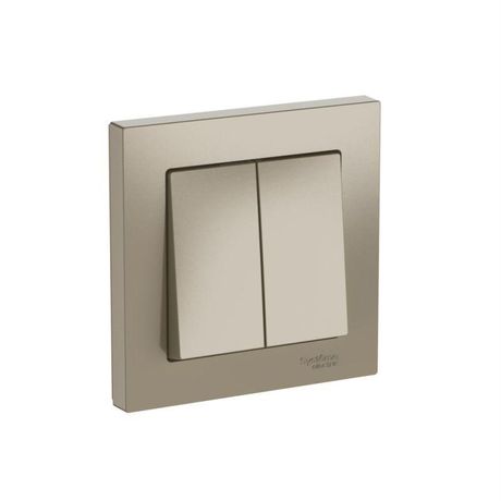 Выключатель 2-кл. AtlasDesign (сх. 5) 10AX быстрозажим. клем. в сборе шампань SE ATN000552S APC