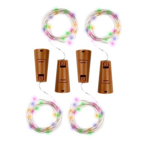 Комплект гирлянд декоративных, питание от ЭП DC-G04-20MS4, 4 шт., Пробки, мульт., 20 LED, 3xAG13, IP20 | .5047938 ФАZА ФАЗА