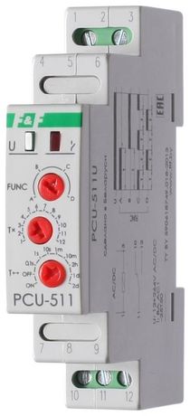 Реле времени PCU-511U (многофункц. 12-264В AC/DC 8А 1перекл. IP20 монтаж на DIN-рейке) F&F EA02.001.011 Евроавтоматика