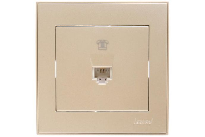 Розетка телефонная 1-м СП Rain RJ11 жемчуж./бел. перламутр. LEZARD 703-3030-137
