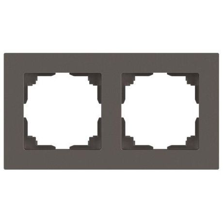 Рамка для розеток и выключателей Intro Accent 6-502-09 на 2 поста, СУ, титан | Б0063723 ЭРА