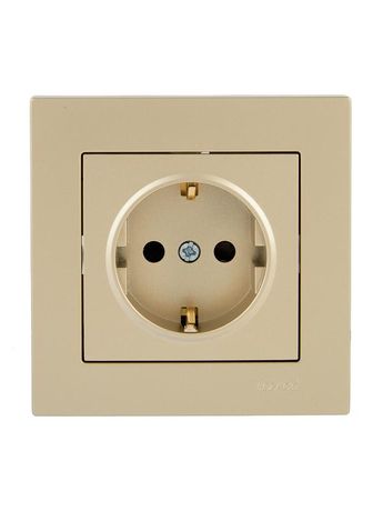 Розетка VESNA с защитой от детей ПБТ зол. LEZARD 742-3688-124B