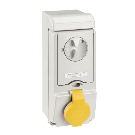 НАСТЕННАЯ РОЗЕТКА UNIKA С ДЕРЖ ПРЕДОХР 16A 3P-E 100-130 IP44 | 83129 Schneider Electric
