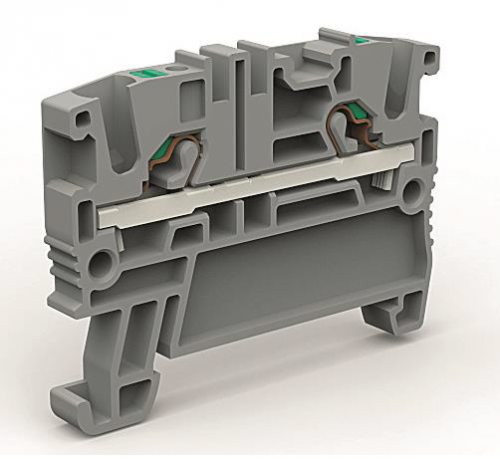 Проходная клемма 2 точки подключения на 2,5 кв.мм (замена VPR-2.5-GY) | ZEFC200GR DKC ДКС