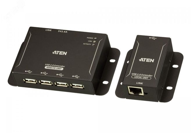 Удлинитель USB 50 метров, 4 порта, 2.0, RJ45 - 1000521012 ATEN