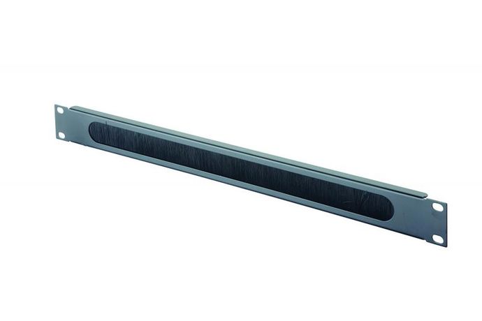 Горизонтальный организатор 19", 1U, щеточный ввод, черный, | 25B-1U-21BL Eurolan