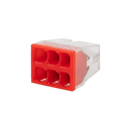 Экспресс-клемма строительно-монтажная СМК 2273-206 6-проводная 0.5-2.5кв.мм прозр. блистер (уп.5шт) Rexant 07-3209-5 MEET