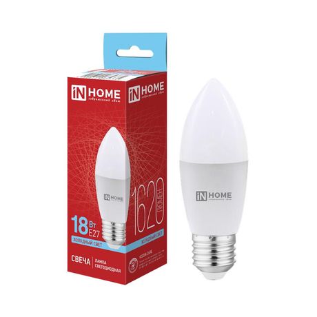 Лампа светодиодная LED-СВЕЧА-VC 18Вт свеча 6500К E27 1620лм 230В IN HOME 4690612065335 IN HOME арт. 4690612065335