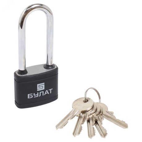 Замок навесной БУЛАТ ВС 364-01 ПЛ чугунный в пластике 5кл. d=6,3мм - 14514 ПТК