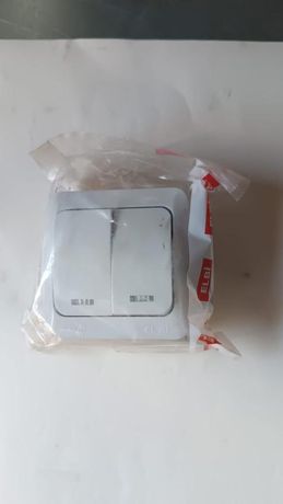 Выключатель 2-кл. ОП Eva 10А IP54 с LED-подсветкой бел. ABB 554-011500-203