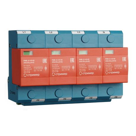 Устройство защиты от импульсных перенапряжений РИФ-Э-I+II+III 255/25 с (4+0) Стример 114108