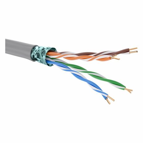 Кабель витая пара кат. 5E экранированный F/UTP, 4 пары, нг(А)-LSLTx, цвет внешней оболочки серый, катушка 305 м | RN5EFUK03GY DKC ДКС
