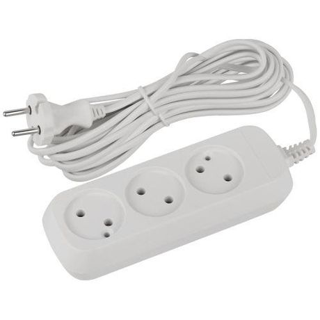 Удлинитель электрический ЭРА UDL-6-350 Greenline 3 розетки без заземления 5м ШВВП 2x0.75мм2 | Б0065070